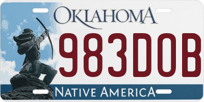 OK license plate 983DOB