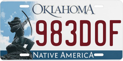 OK license plate 983DOF