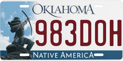 OK license plate 983DOH