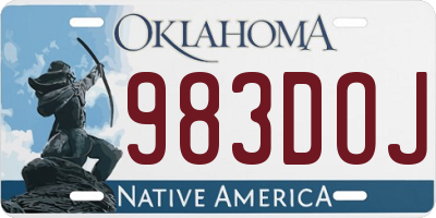 OK license plate 983DOJ