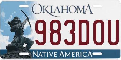 OK license plate 983DOU