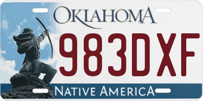 OK license plate 983DXF