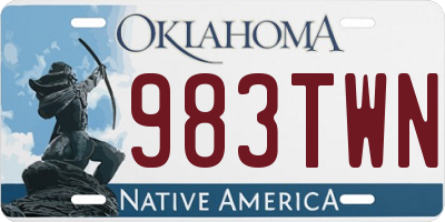 OK license plate 983TWN
