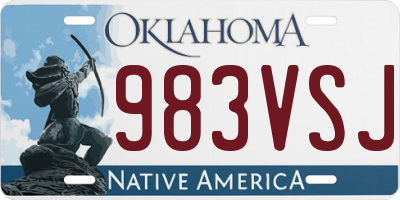 OK license plate 983VSJ