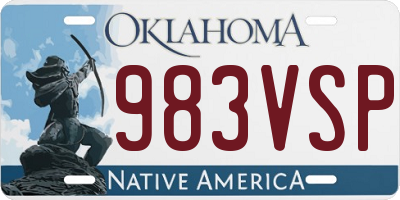 OK license plate 983VSP