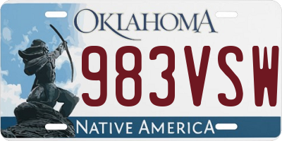 OK license plate 983VSW