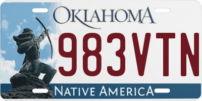 OK license plate 983VTN