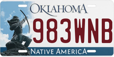 OK license plate 983WNB