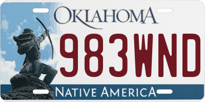 OK license plate 983WND