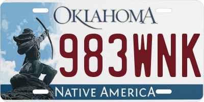 OK license plate 983WNK