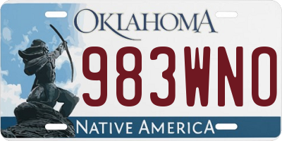 OK license plate 983WNO