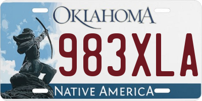 OK license plate 983XLA