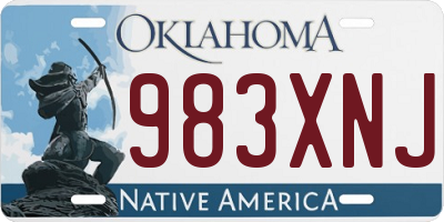 OK license plate 983XNJ