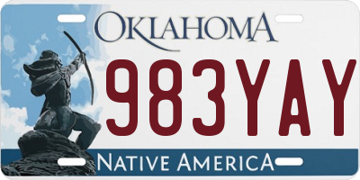 OK license plate 983YAY
