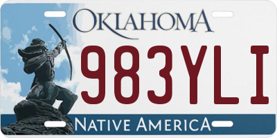 OK license plate 983YLI