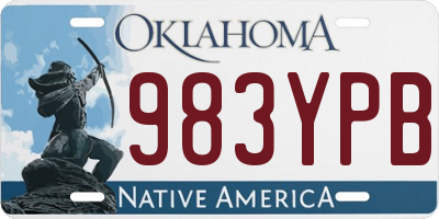 OK license plate 983YPB