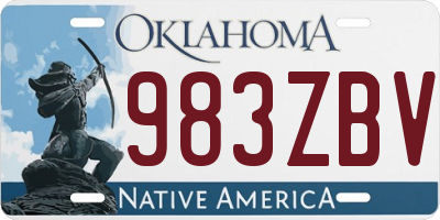 OK license plate 983ZBV
