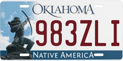 OK license plate 983ZLI