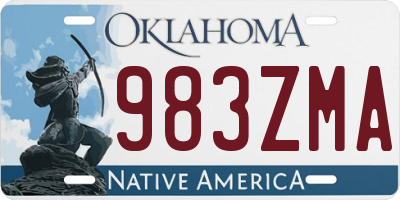 OK license plate 983ZMA
