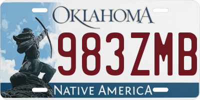 OK license plate 983ZMB