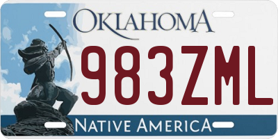 OK license plate 983ZML