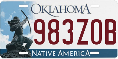 OK license plate 983ZOB