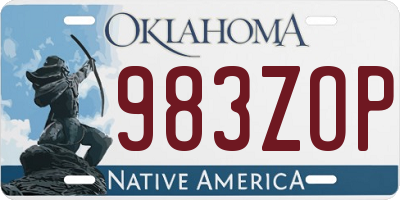 OK license plate 983ZOP