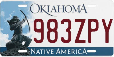 OK license plate 983ZPY