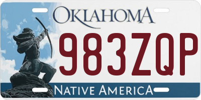 OK license plate 983ZQP