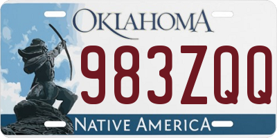 OK license plate 983ZQQ