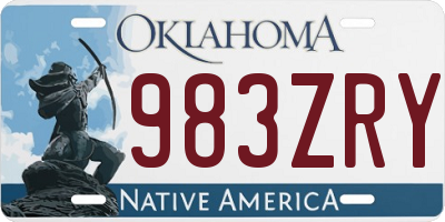 OK license plate 983ZRY