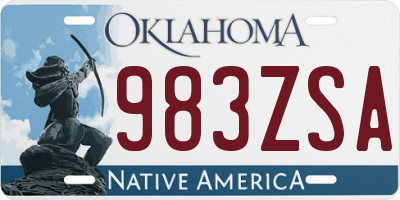 OK license plate 983ZSA
