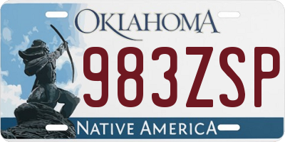 OK license plate 983ZSP