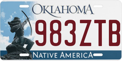 OK license plate 983ZTB
