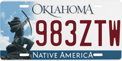 OK license plate 983ZTW