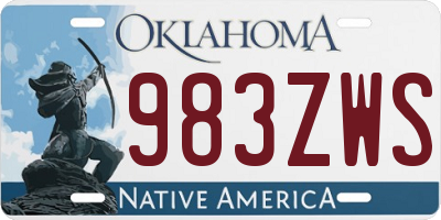 OK license plate 983ZWS