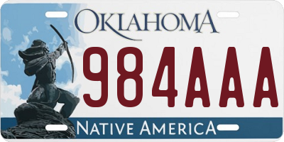 OK license plate 984AAA