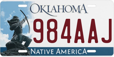 OK license plate 984AAJ