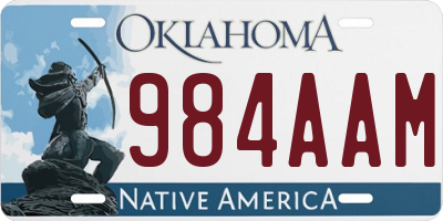 OK license plate 984AAM