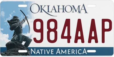 OK license plate 984AAP