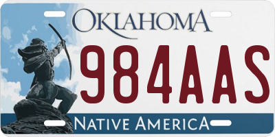 OK license plate 984AAS