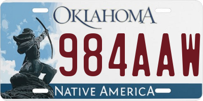 OK license plate 984AAW