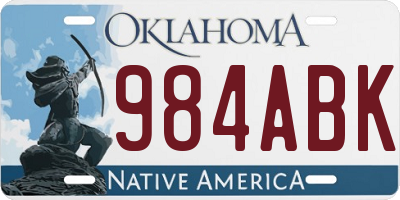 OK license plate 984ABK