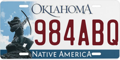 OK license plate 984ABQ