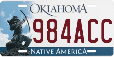 OK license plate 984ACC