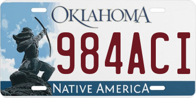 OK license plate 984ACI
