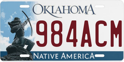 OK license plate 984ACM