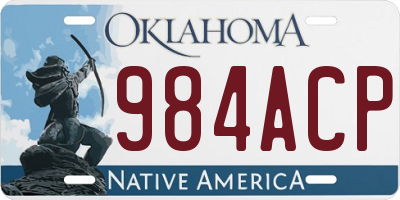 OK license plate 984ACP