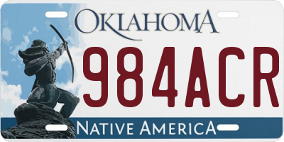 OK license plate 984ACR