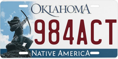 OK license plate 984ACT